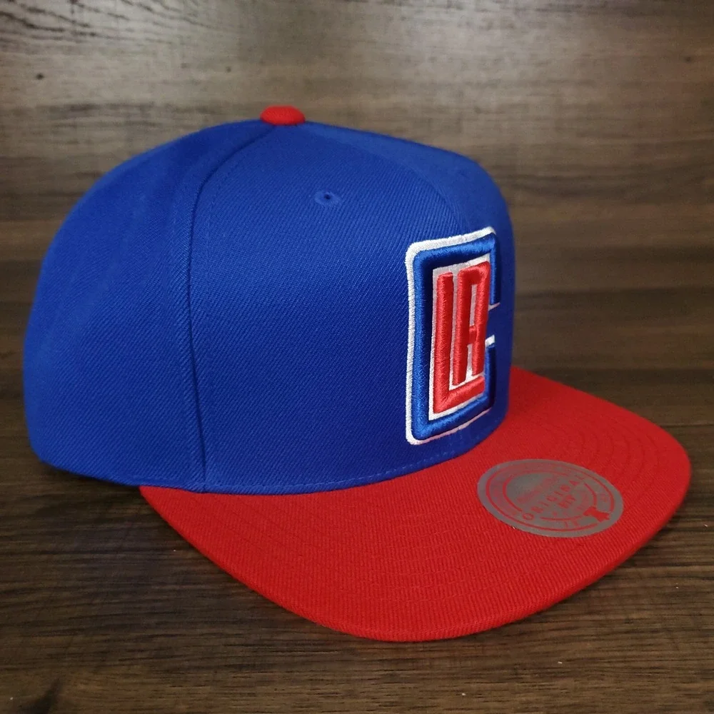 LA Clippers Mitchell & Ness NBA Snapback Cap Hat 3D Logo Blue‎ Red NWT